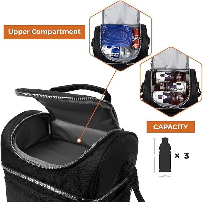 OPUX Lunch Box For Men Women, Insulated Large Lunch Bag Adult Work, Double - Image 8