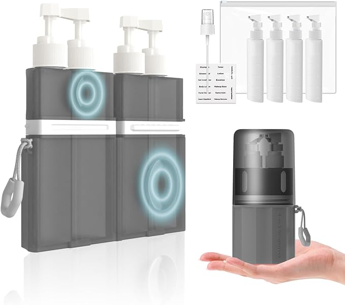4 in 1 Travel Toiletry Containers, TSA Approved Refillable Travel Size by TechoEcho