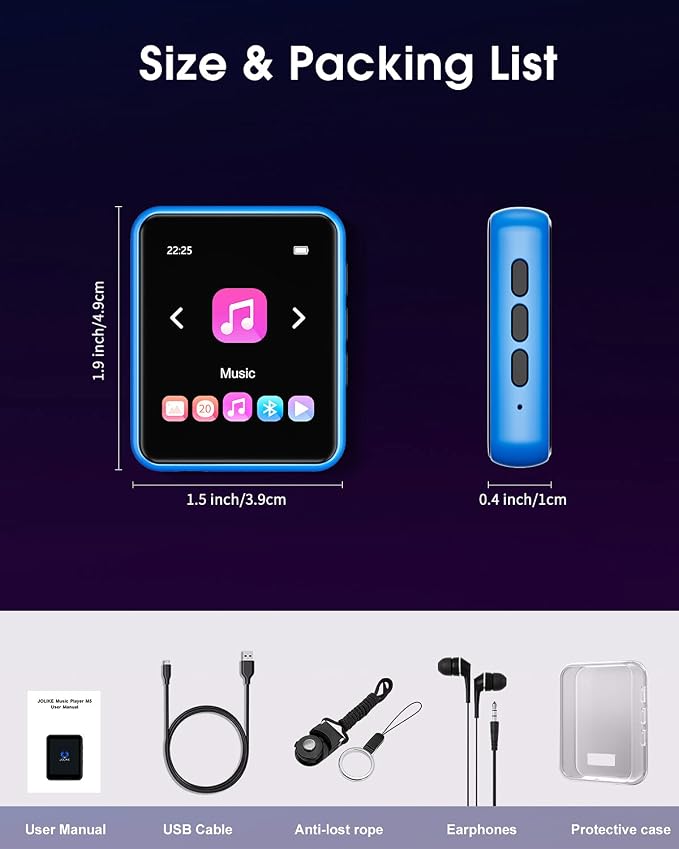 MP3 Player with Bluetooth 5.0 Portable HiFi Lossless Sound MP3 Music Player and - Image 7