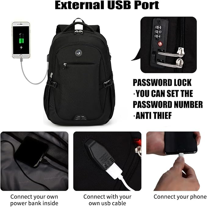 SHRRADOO Anti Theft Laptop Backpack Travel Backpacks - Image 3