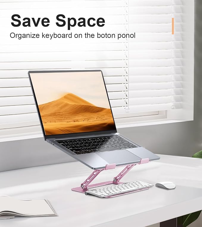 Laptop Stand Holder, Adjustable Desk Laptop Riser, Foldable Notebook Computer - Image 3