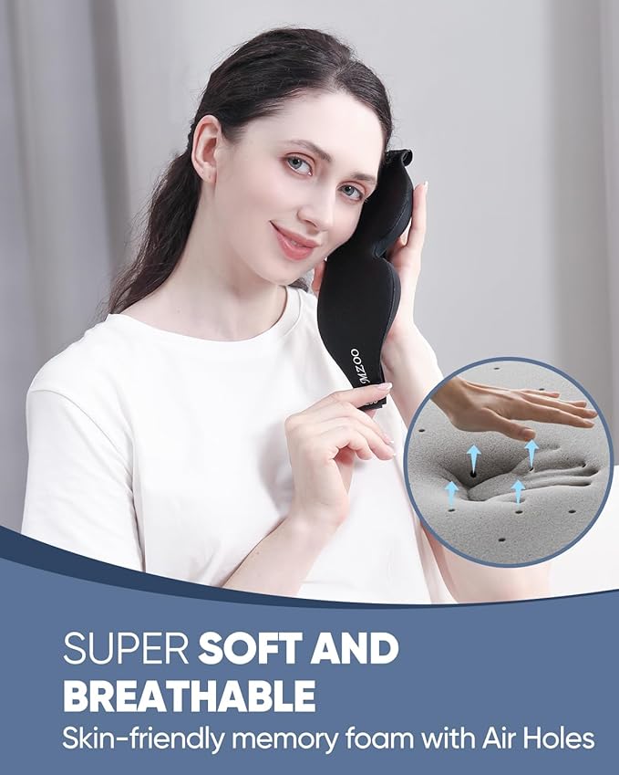 MZOO Sleep Eye Mask for Side Sleeper Men Women, Zero Eye Pressure 3D Sleeping - Image 5