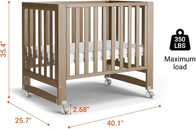 EvoNest Baby Crib, 6 in 1 Convertible Mini Crib - Image 7
