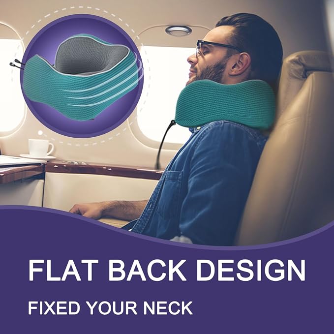 napfun Neck Pillow for Traveling, Upgraded Travel Neck Pillow for Airplane 100% - Image 4