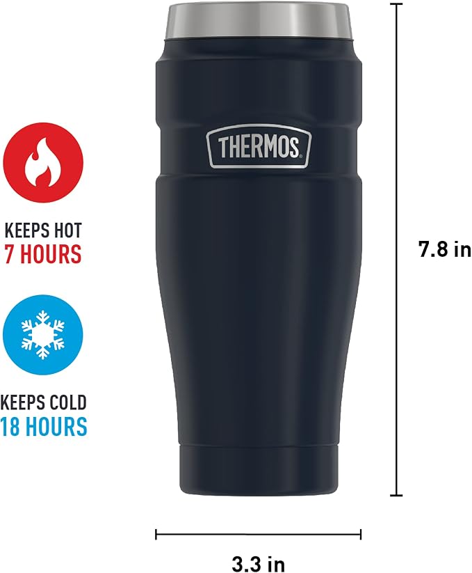 THERMOS Stainless King Travel Tumbler, 16 Ounce, Vacuum-Insulated | Midnight - Image 6