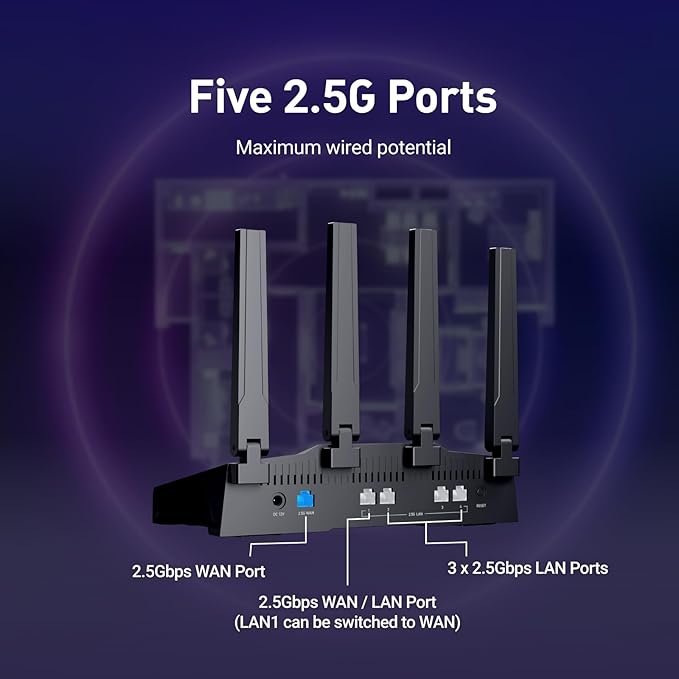 GL.iNet GL-BE9300 Tri-Band WiFi 7 Router, High-Speed 6GHz Gaming WiFi Router - Image 4