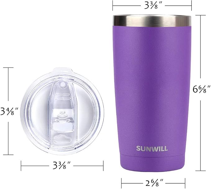 SUNWILL Travel Coffee Tumbler 20 oz, Insulated Mug - Image 3