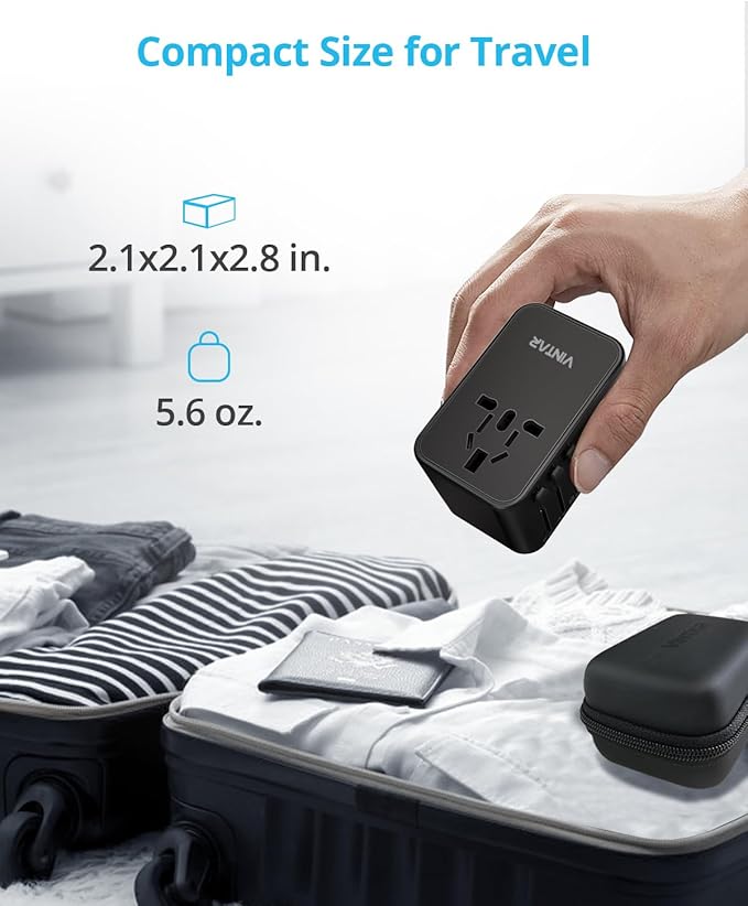 Universal Travel Adapter, VINTAR 75W GaN International Power Adapter - Image 5