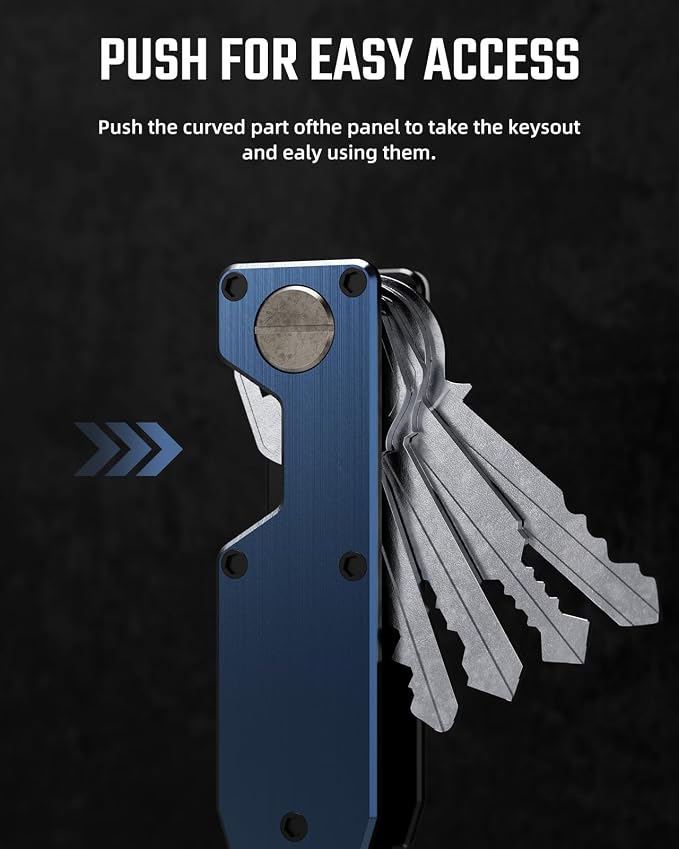 Key Organizer for Men Compact Key Holder Minimalist Key Case Metal Key Chain - Image 4
