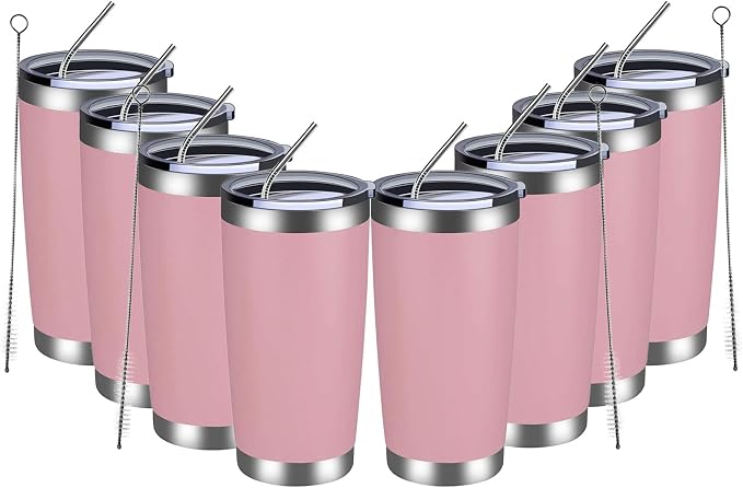 MEWAY 20oz Tumbler 8 Pack Double Wall Vacuum Insulated Travel Mug Bulk by MEWAY