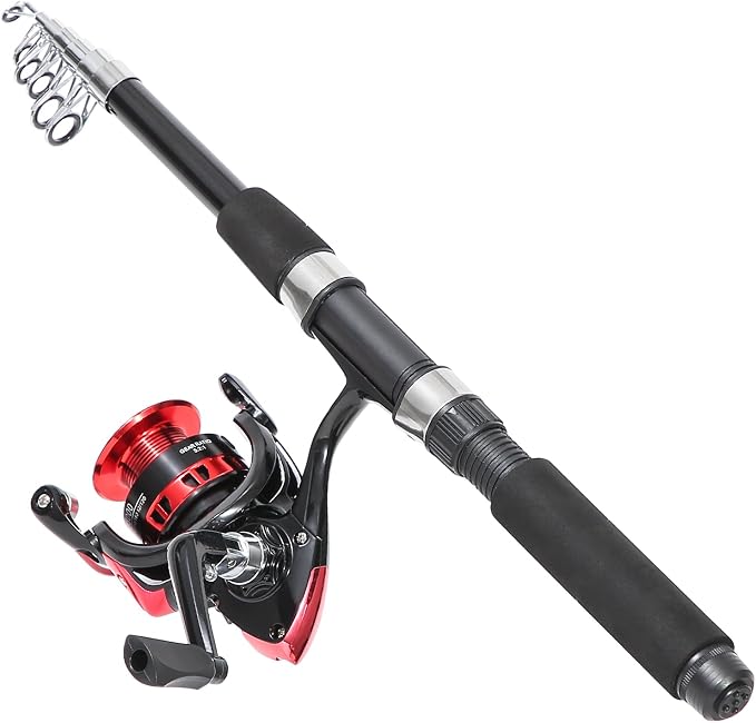Fishing Rod, 6.9ft 2Pcs Telescopic Fishing Rods Set, Carbon Fiber Fishing Pole - Image 2