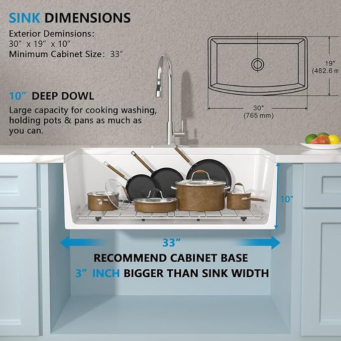 30 White Farm Sink - Image 5