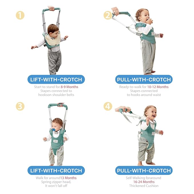Baby Walking Harness-Handheld Assistant Belt- Toddler Infant Walking Aid - Image 8