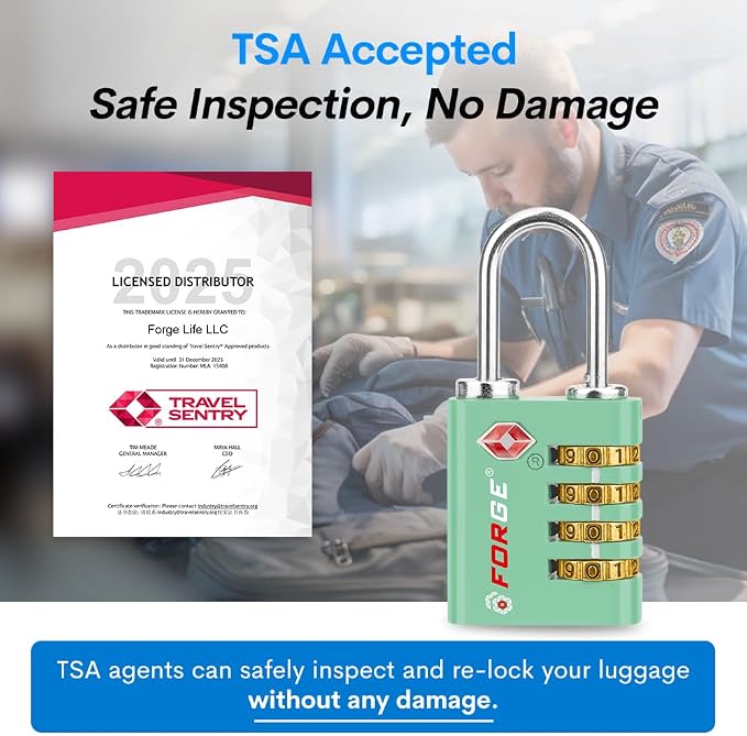 Forge Dual-Opening: Key or Combination Access Lock, TSA Approved Locks - Image 2