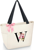 Vavabox Tote Bag, A-Z Initial Monogrammed Waterproof Tote Bag, Bridesmaid Gifts by Vavabox