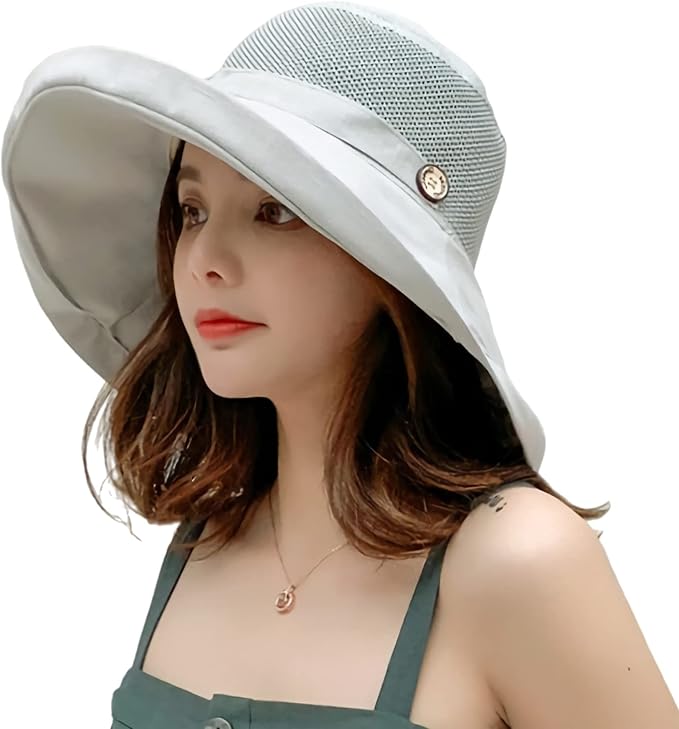 Women Wide Brim Sun Hats Metal Wired Edge Summer UV Protection Beach Fishing Hat - Image 7
