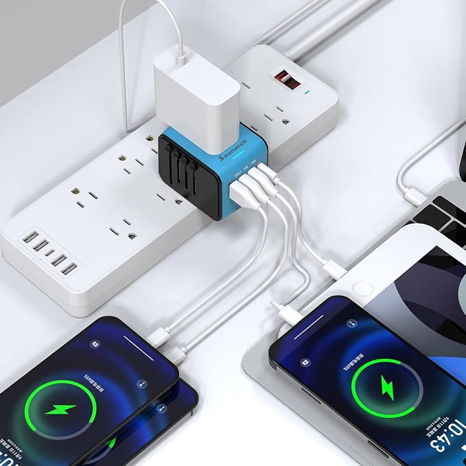 Travel Adapter Worldwide, Universal International Power Plug Adapter W/2.4A - Image 7