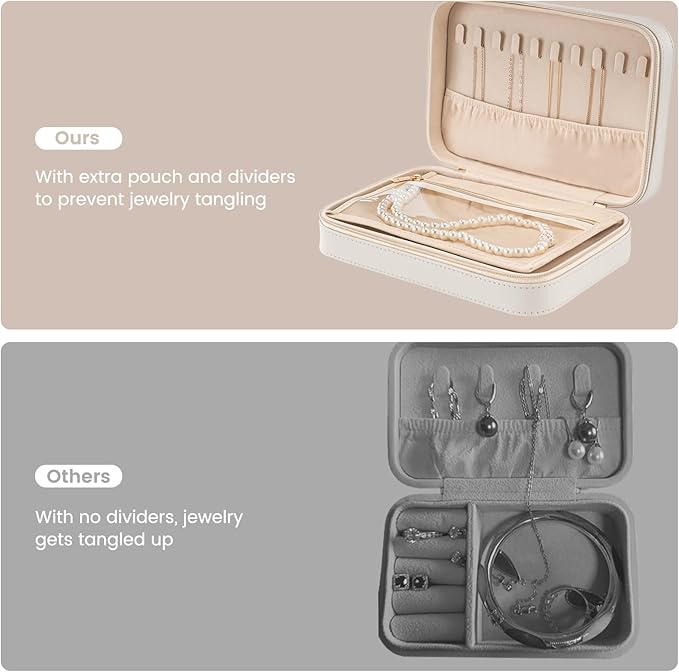 Lolalet Travel Jewelry Case for Women, Travel Jewelry Organizer Box - Image 3
