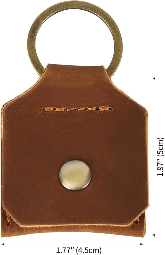 Jack&Chris Genuine Leather SD Card Holder Keychain, Anti-Shock Anti-Dust SD - Image 2