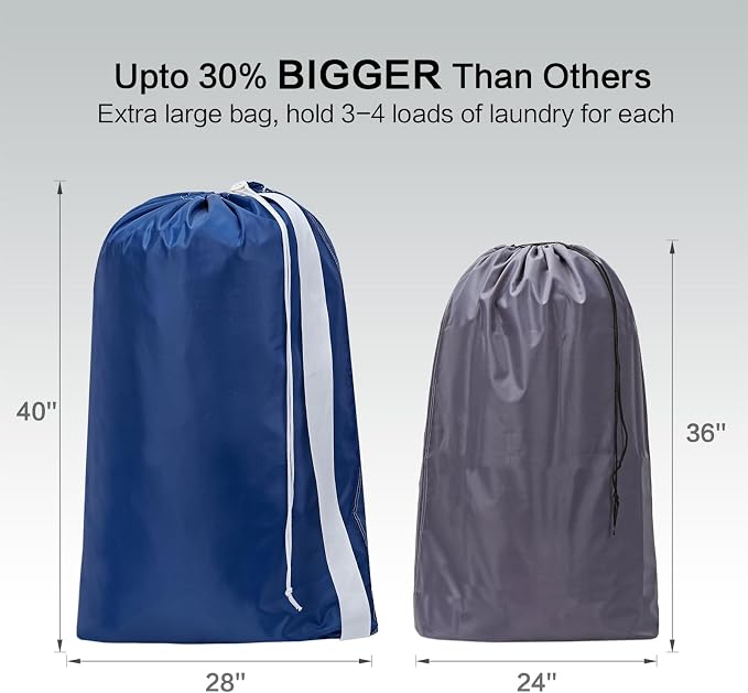 HOMEST 2 Pack XL Nylon Laundry Bag - Image 3