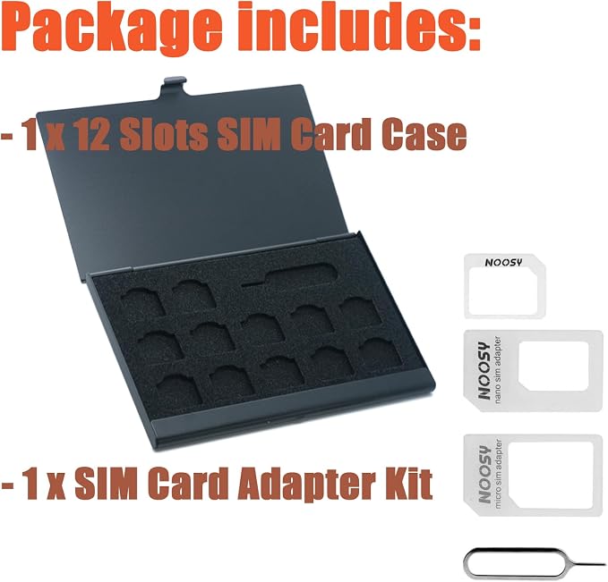 Aluminum SIM Card Case, 12 Slots Ultrathin Nano SIM Card Holder - Image 3