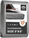 RAINDEWAY Small Tarps Heavy Duty Waterproof 5x6 Feet, 10Mil Multipurpose Poly by RAINDEWAY