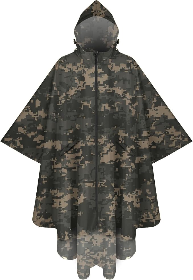 PTEROMY Hooded Rain Poncho for Adult by PTEROMY