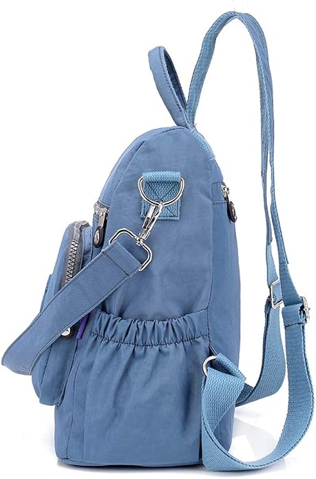 MINTEGRA Women Shoulder Backpack Multi-Pocket Nylon Purse Large Capacity - Image 3