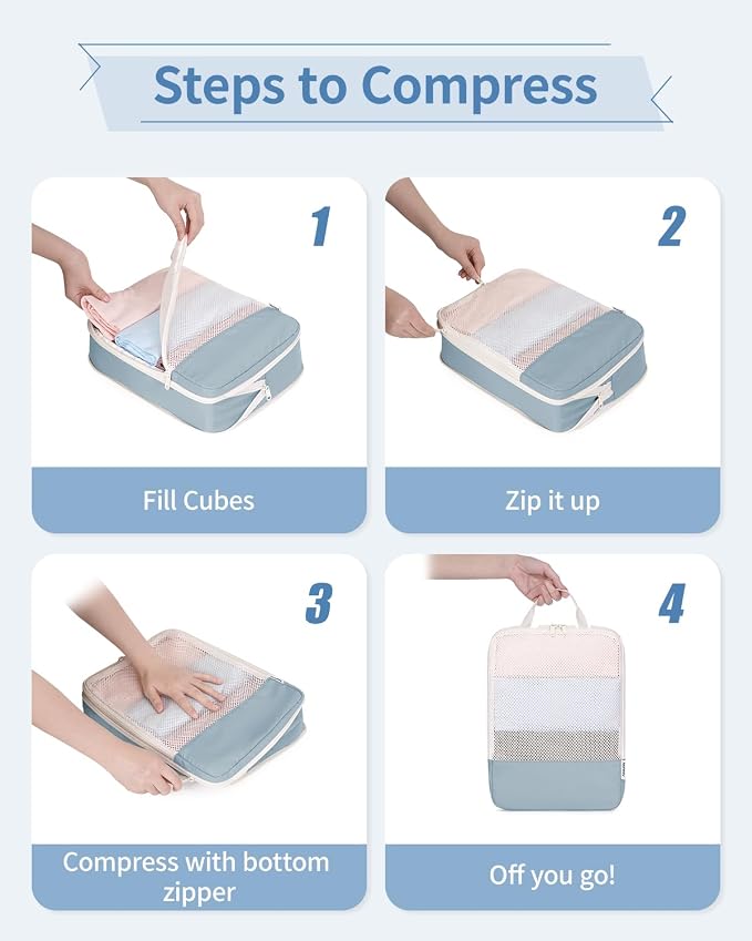 Narwey 6 Set Compression Packing Cubes - Image 5