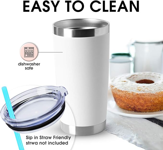 HASLE OUTFITTERS 20oz Tumblers Bulk Stainless Steel Cup - Image 3