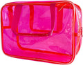 Clear Makeup Bag Travel Toiletry Artist Bag, Hot Pink by ONEART