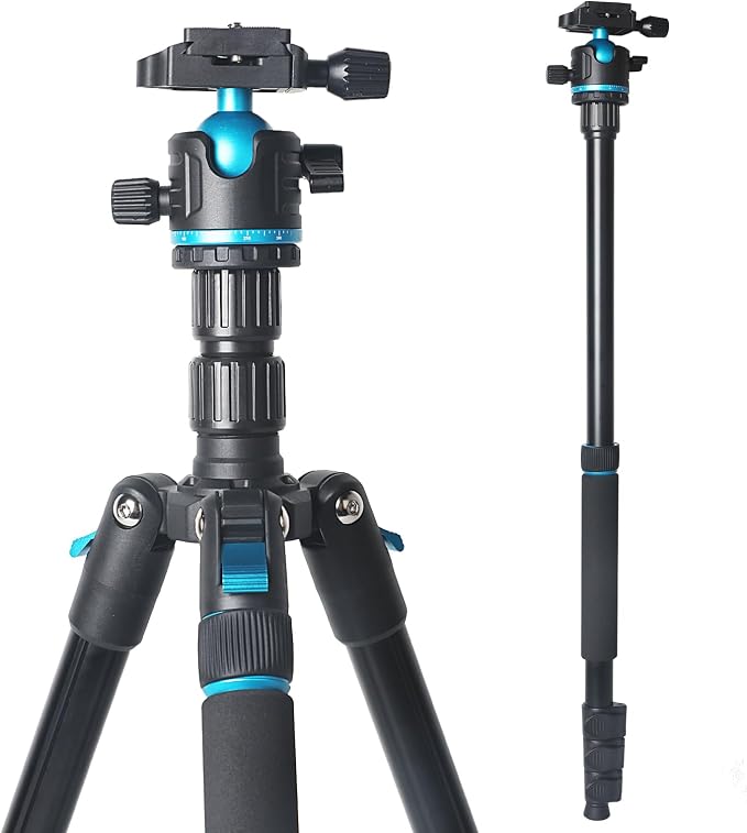 Camera Tripod, Adjustable Height from 17" to 68" Professional Stand by JAFUQAW