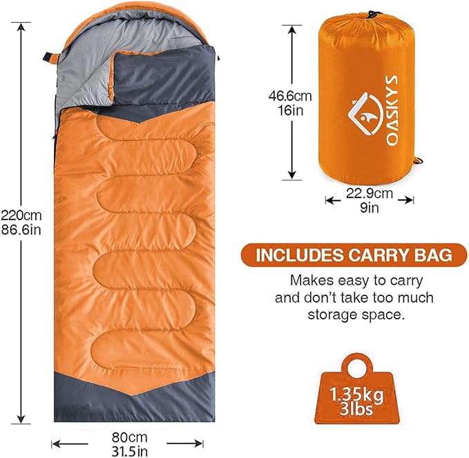 oaskys Camping Sleeping Bag - Image 2