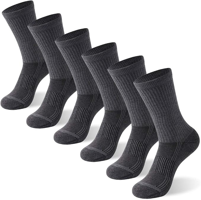 FOOTPLUS Hiking Copper Compression Socks, Unisex Cushioned Sole Arch Support by FOOTPLUS