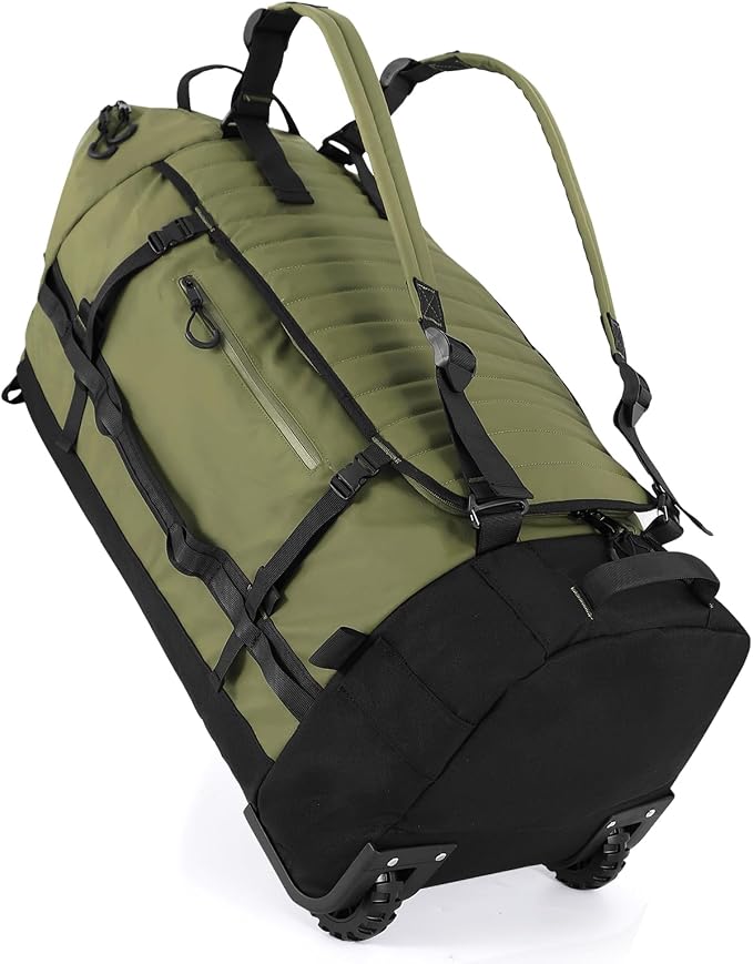 Rolling Duffle Bag with Wheels, 86L 30”Folding Duffle Backpack with 2 Wheels by XTMZ