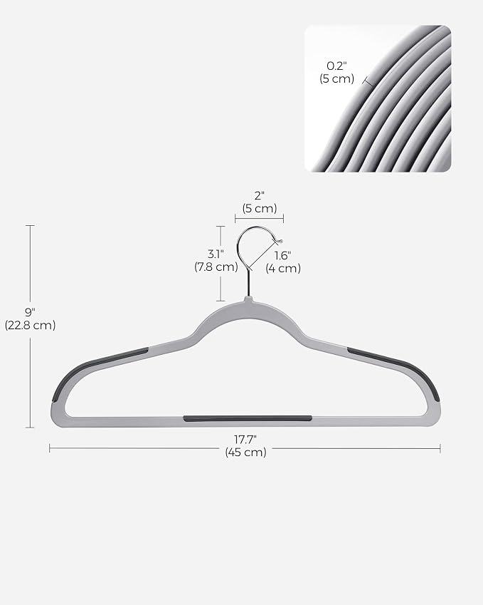 SONGMICS Clothes Hangers, Space-Saving, Light Gray and Dark Gray UCRP30G - Image 6