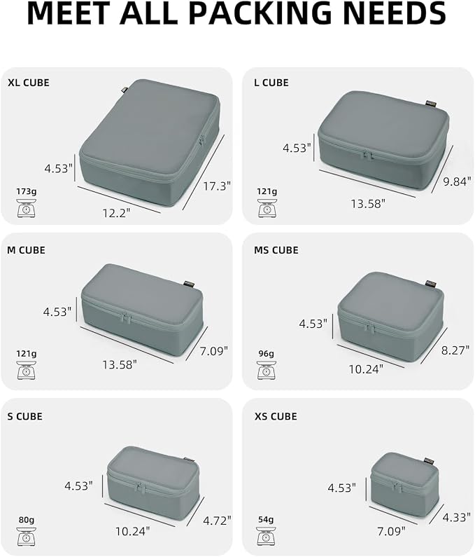 6 Set Compression Packing Cubes - Image 4