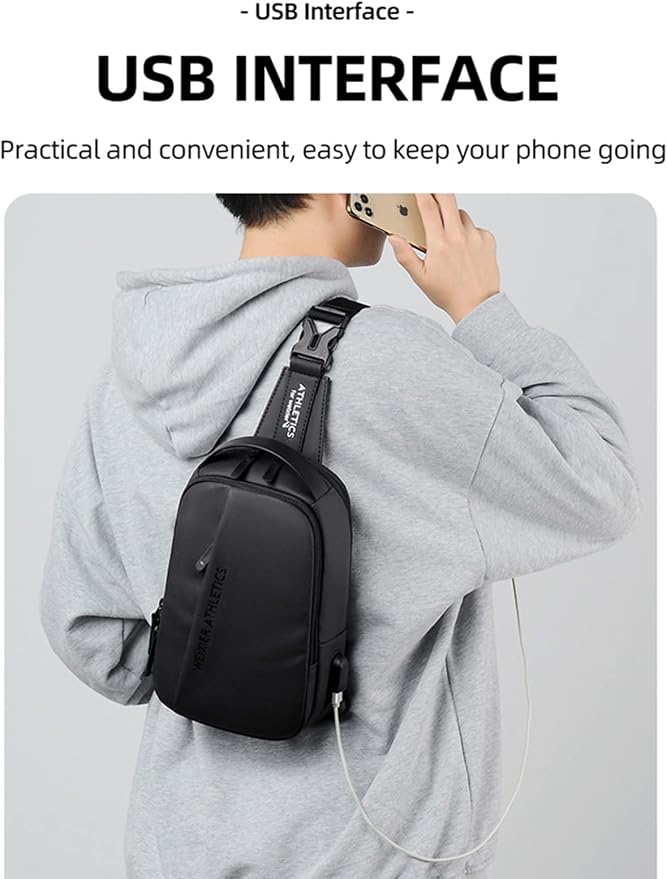 Waterproof Sling Bags Mens Shoulder Crossbody Backpack - Image 3