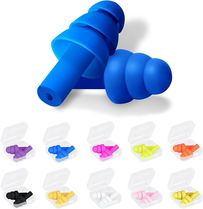 Ear Plugs for Sleeping Noise Cancelling, Reusable Silicone Sound Blocking by Leffis