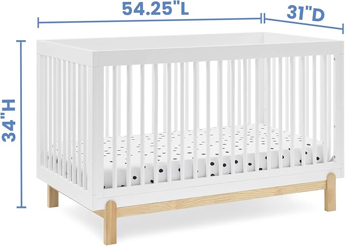 Delta Children Poppy 4-in-1 Convertible Crib, Bianca White/Natural - Image 6