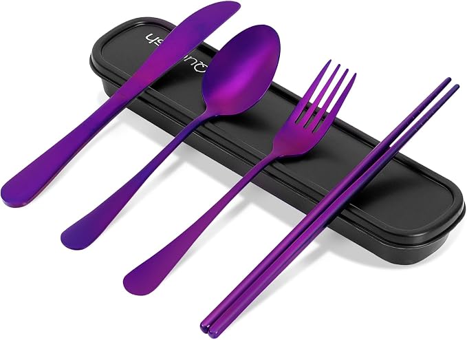 Travel Utensils with Case, Quatish Portable Silverware Set by Quatish