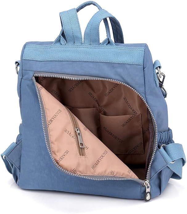 MINTEGRA Women Shoulder Backpack Multi-Pocket Nylon Purse Large Capacity - Image 5