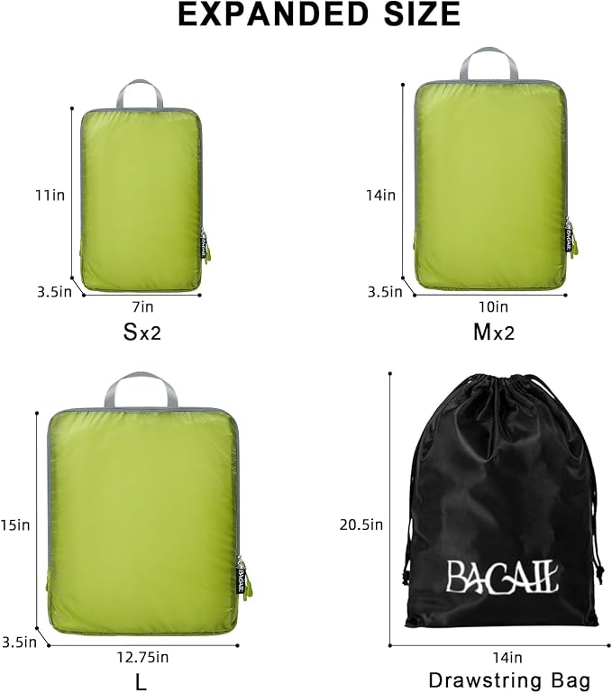 BAGAIL 6 Set Ultralight Compression Packing Cubes Packing Organizer - Image 2