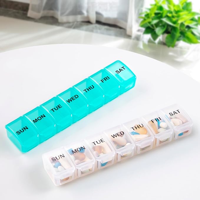 Small Pill Organizer 2 Times a Day, 2 Pack 7 Day Pill Box 1 Time a Day - Image 6