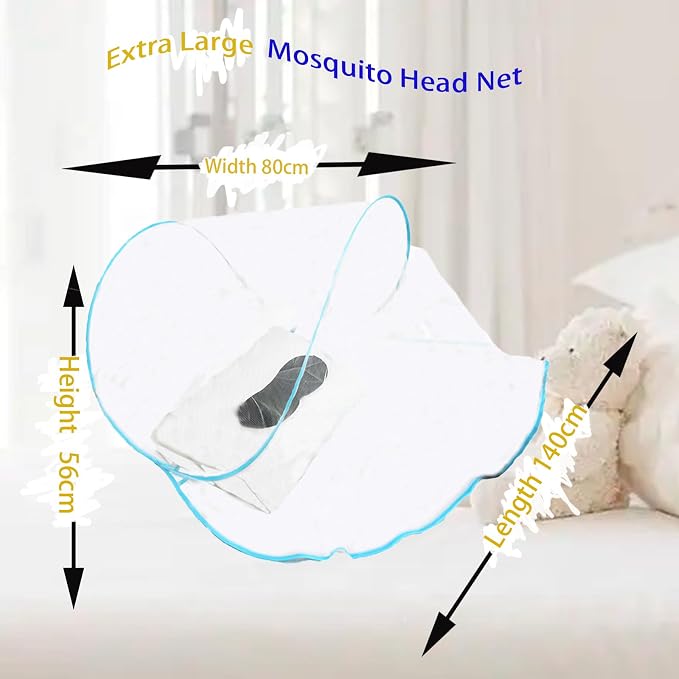 CMINGJ Portable Mosquito Head Net Foldable Pop-Up Travel Essentials Mosquito Net - Image 3