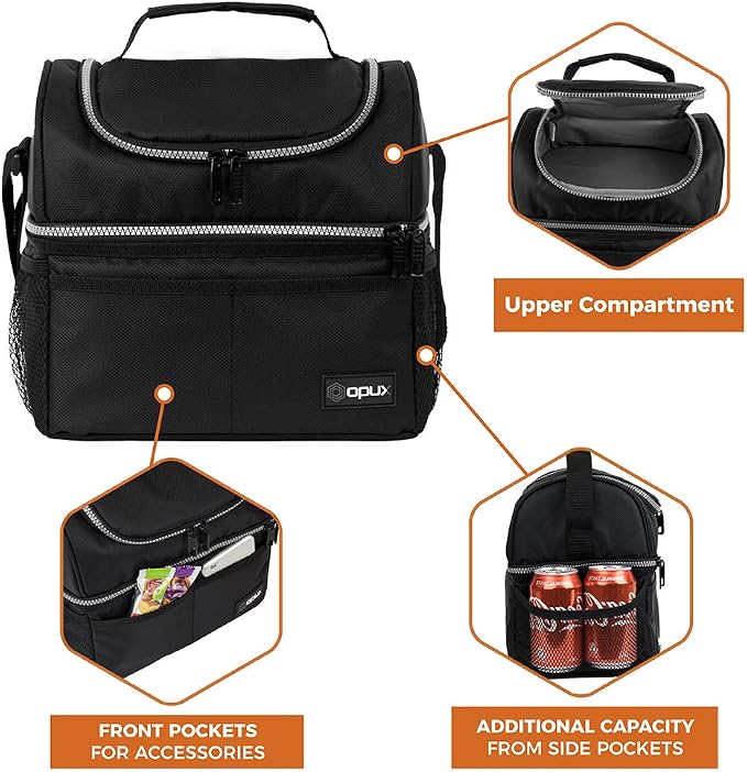 OPUX Lunch Box For Men Women, Insulated Large Lunch Bag Adult Work, Double - Image 6