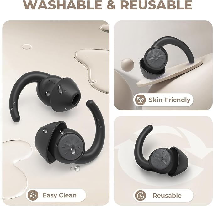 Ear Plugs for Sleeping: Reusable Earplugs for Sleep, Snoring Blocking, 2 Pairs - Image 5