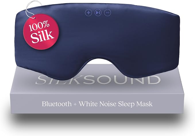 SilkSound 100% Mulberry Silk Bluetooth Sleep Mask, Skin-Friendly Sleeping by BackBayAudio