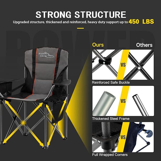 FAIR WIND Oversized Fully Padded Camping Chair - Image 5