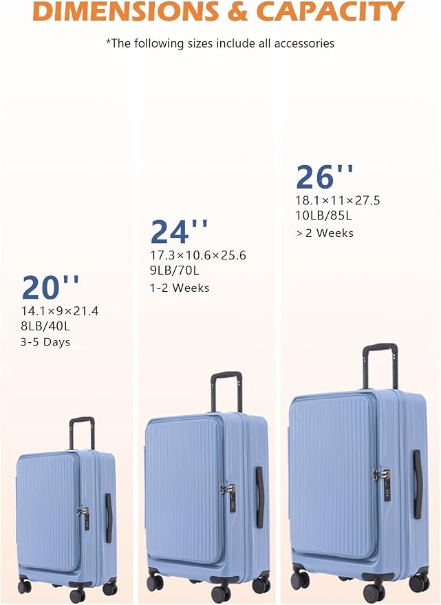 HotWay 24 Inch Expandable Checked Luggage - Image 7